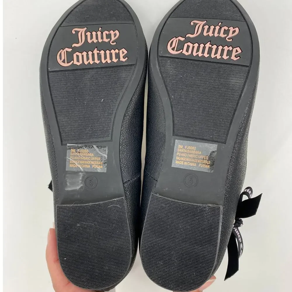 Juicy Couture Girls Santa Barbara Flat Gold Black Shoes NEW Size: 5